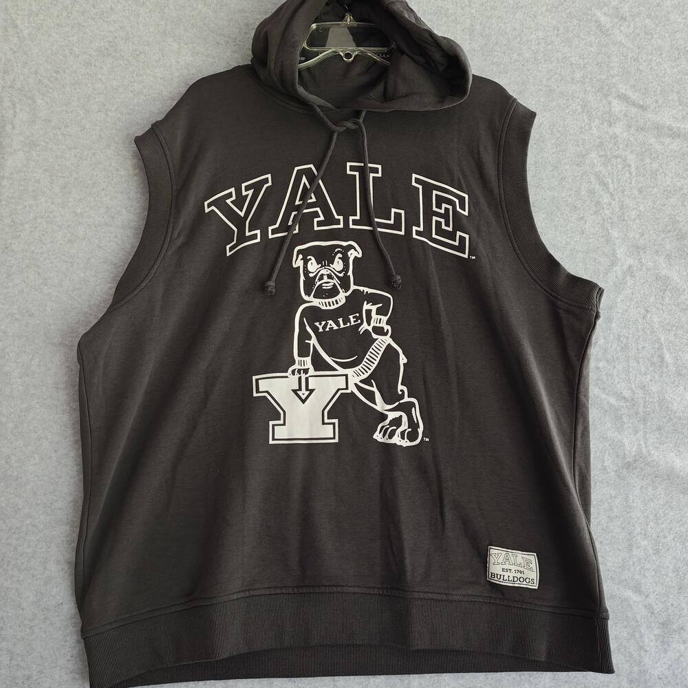 Yale Bulldogs Hoodie Sweatshirt Mens Large Gray NCAA Basketball H&M Sleeveless